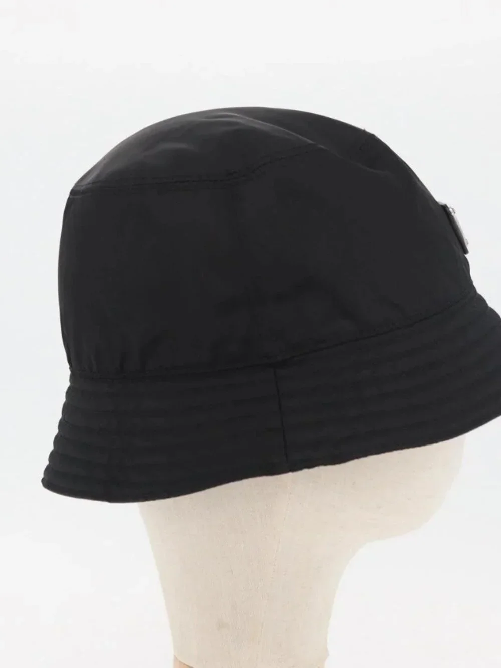 PRADA Hat Nylon M Black Auth 181375M